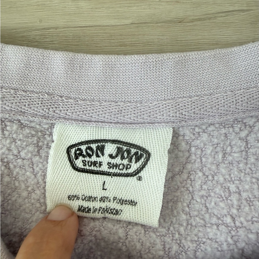 Ron Jon women’s lavender large crop sweater, loungewear soft cozy - Picture 2 of 4